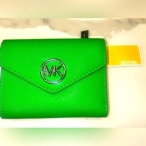MICHAEL KORS - GREENWICH (PALM) MEDIUM ENVELOPE TRIFOLD LEATHER WALLET! NWT